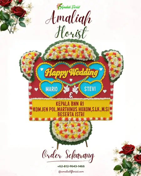 Papan Bunga Pernikahan Pinang Belapis